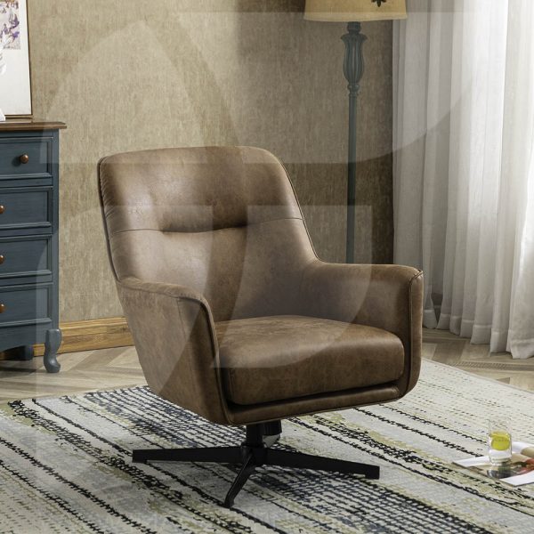 Felicia Swivel Chair Saddle Tan